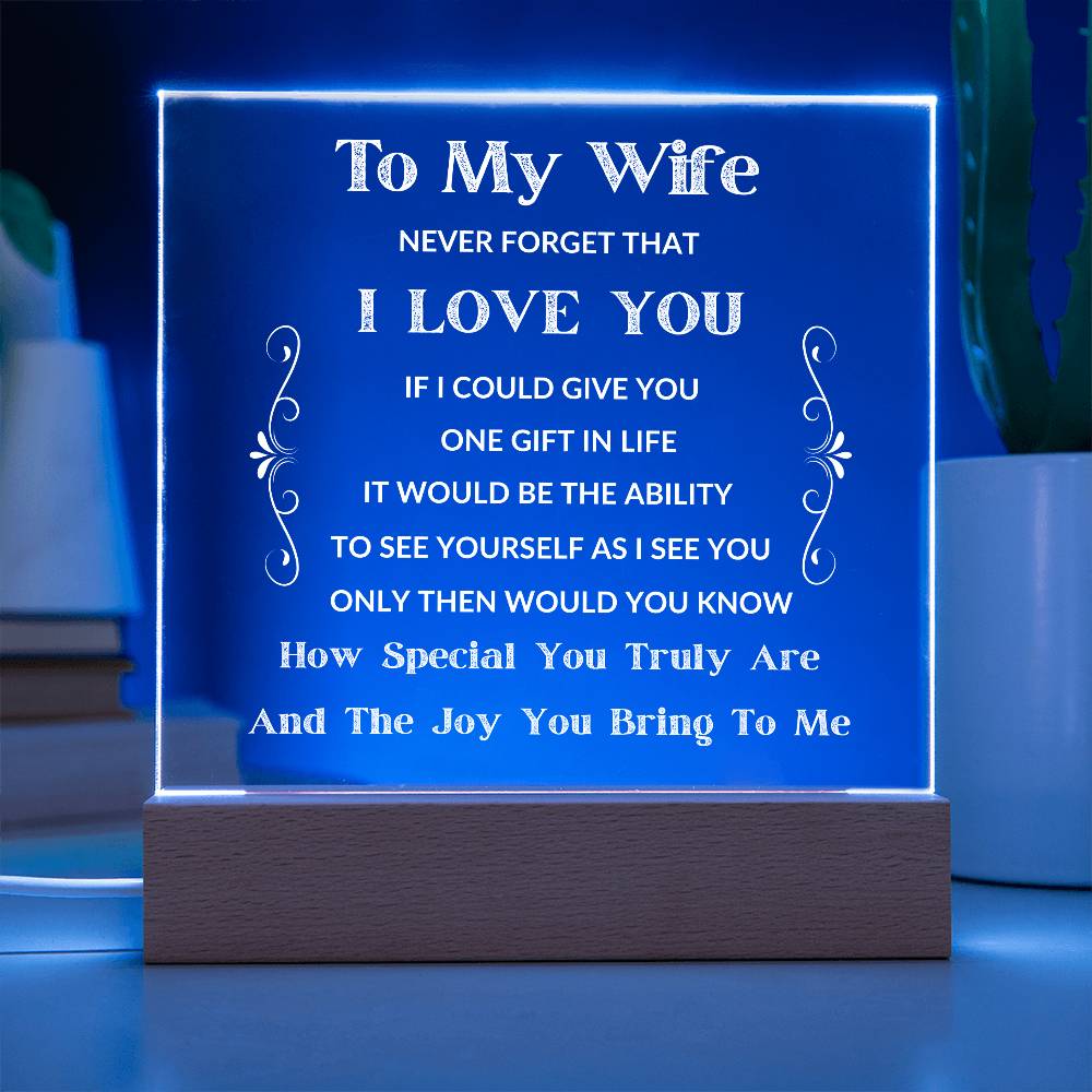 To My Wife - If I Could Give You One Gift - Acrylic LED Square Plaque